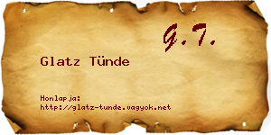 Glatz Tünde névjegykártya